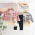 Lapel Small Fragrance Long Sleeve Three Piece Set Yarn Skirt Leggings Set